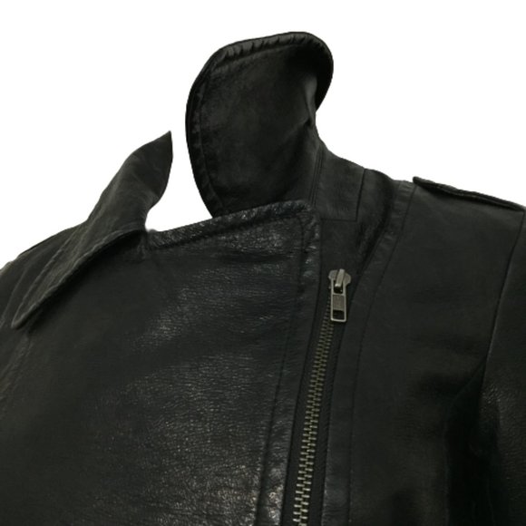 French Connection Size 0 Ladies Black Leather Jacket - Picture 8 of 16